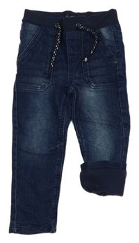 Tmavomodré teplákové podšité rifle Impidimpi