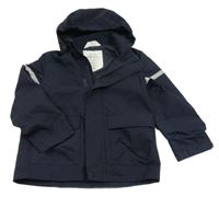 Tmavomodrá šusťáková jarní bunda s odepínací kapucí H&M