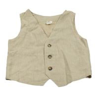 Béžová spoločenská ľanová vesta H&M