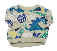 Béžová mikina s dinosaurami M&S