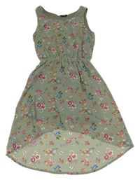 Khaki šifónové šaty s kvietkami Page one young