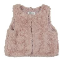 Svetloružová kožušinová podšitá vesta H&M