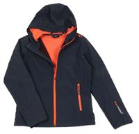 Tmavomodrá softshellová bunda s kapucí CMP