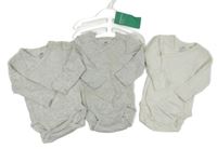 Nové - 3x - Pruhované + šedé + bílé zavinovací body H&M