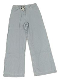 Nové - Modro-bílé pruhované wide leg rifle Dunnes