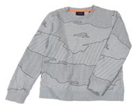 Sivá melírovaná mikina s potlačou Scotch&Soda