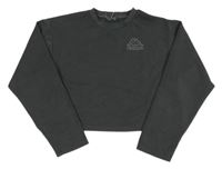 Tmavosivá crop oversize mikina s logom Kappa