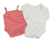 2x - Body - Korálové košilkové s mašličkou F&F, bílé