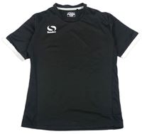 Čierno-biele funkčné športové tričko s logom Sondico