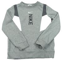 Sivo-bielo-tmavosivá melírovaná mikina s logom Nike