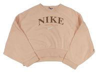 Pudrová oversize crop mikina s logem Nike