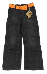 Čierne rifle s opaskom DENIM CO