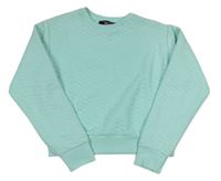 Mátová prošívaná/vzorovaná crop mikina New Look