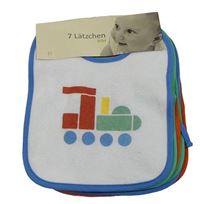 7x - Bílo-barevný froté bryndák s obrázkem 