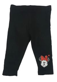 Černé žebrované legíny s Minnie 