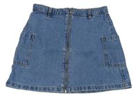 Modrá cargo rifľová prepínaci sukňa Denim365