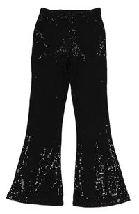 Čierne flitrové flare nohavice George