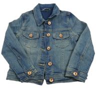 Modrá rifľová tepláková crop bunda s golierikom John Lewis