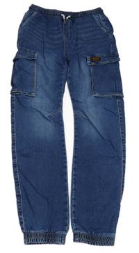 Modré cargo cuff teplákové rifle s nášivkou Chapter young