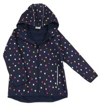 Tmavomodrá puntíkatá softshellová bunda s kapucí Topolino