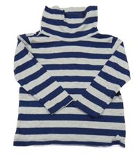 Tmavomodro-šedý pruhovaný melírovaný rolák MANGUUN