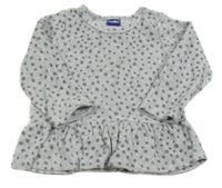 Sivá bodkovaná á melírovaná zamatová tunika lupilu