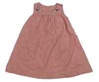 Svetloružové menšestrové šaty s kvietkami PRIMARK