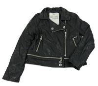 Černý koženkový jarní crop křivák M&S