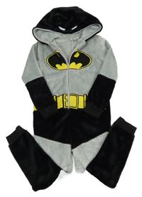 Šedo-černá plyšová kombinéza s kapucí - Batman