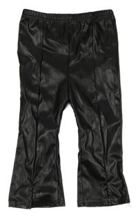 Čierne flare koženkové nohavice SHEIN