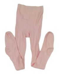 Ružové rebrované vzorované pančuchy PRIMARK