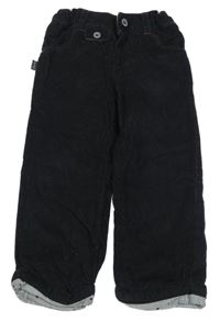 Černé cargo manšestrové podšité kalhoty  SeRGeNT MaJoR 