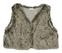 Šedo-smetanové kožešinové podšité bolérko Next