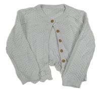 Biely vzorovaný prepínaci sveter s čipkou s kvetmi George