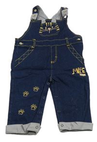 Tmavomodré rifľové na traké nohavice s tigrom a tlapkami Cheeky Chimp