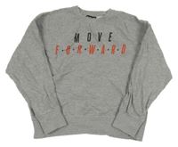 Sivá melírovaná mikina s nápismi MANGUUN