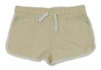 Světlebéžovo-biele teplákové kraťasy