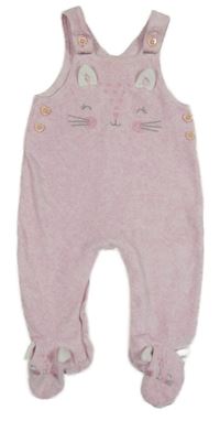 Růžové melírované sametové dupačky s mačičkou George