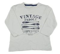 Bílé triko s nápisy a pádly Vertbaudet