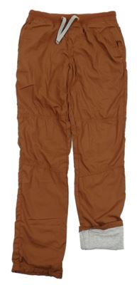 Medové šusťákové podšité kalhoty s úpletovým pasem Kids