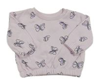 Lila oversize mikina s motýlikmi PRIMARK