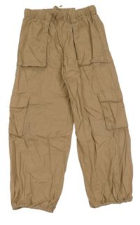 Hnědé cargo cuff plátěné kalhoty H&M