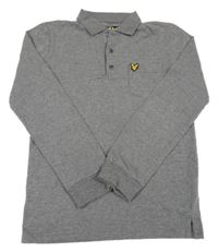 Šedé melírované mikinotriko s vreckom a golierikom Lyle&Scott