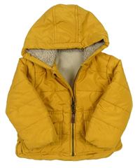 Horčicová šušťáková zimná bunda s kapucňou Nutmeg