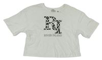 Biele crop tričko s logom River Island