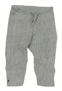Sivé melírované rebrované pletené tepláky H&M