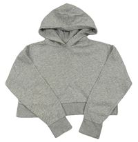 Sivá melírovaná crop mikina s kapucňou zn. Matalan