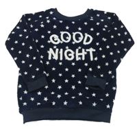 Tmavomodrá chlupatá pyžamová mikina s hvězdami Infinity Kids