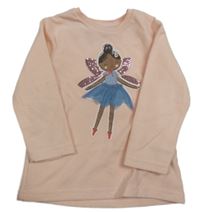 Růžová fleecová pyžamová mikina s vílou s flitry Primark