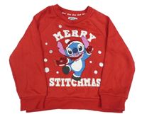 Červená mikina so Stitchem s flitrami Primark